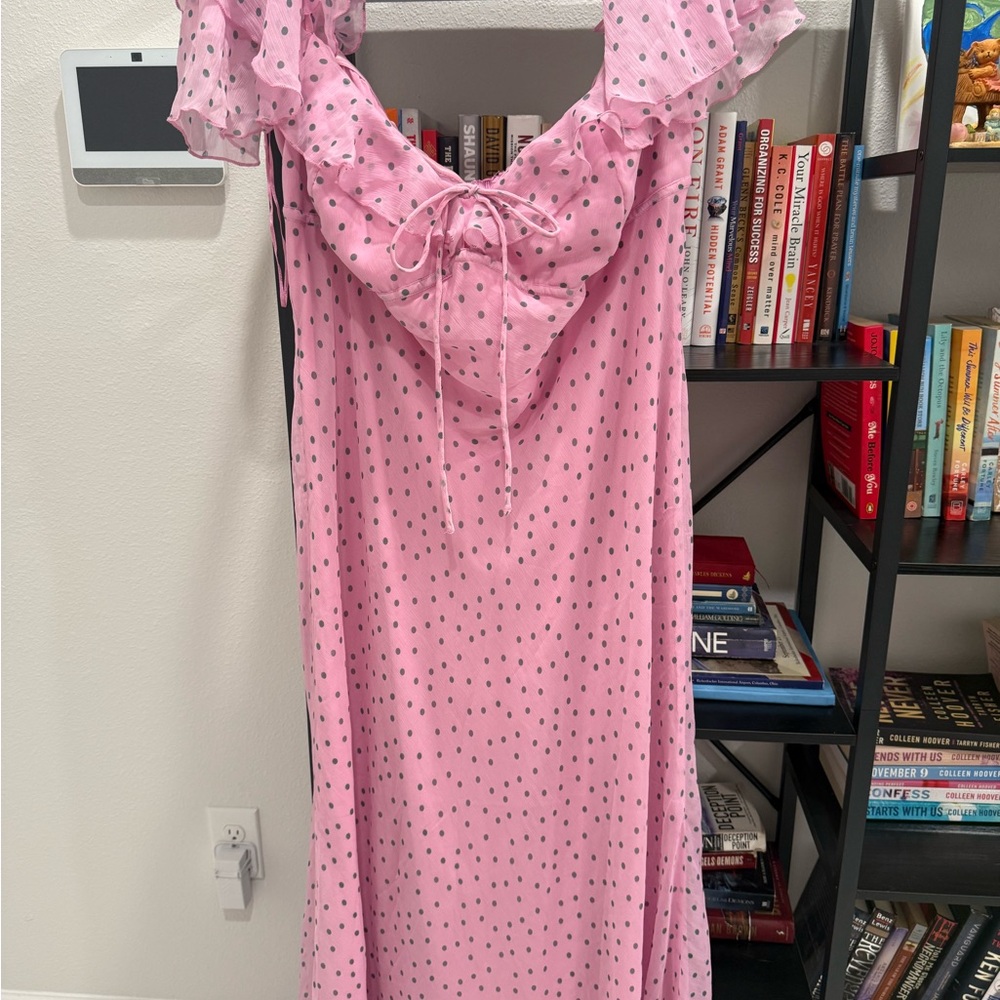 Pink ASOS Polka Dot Dress size 18 NWT